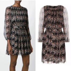 Isabel Marant Print Silk Floral Sheer City Flou Dress